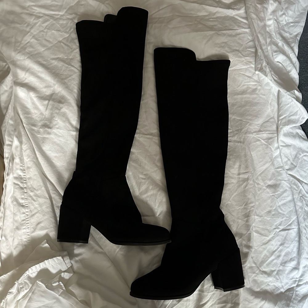 Knee high black boots
